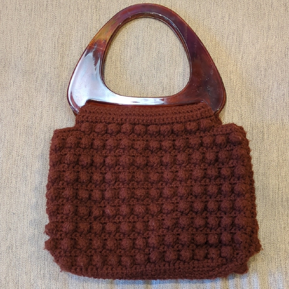 Chic Lucite and Wool Quilted Vintage Bag